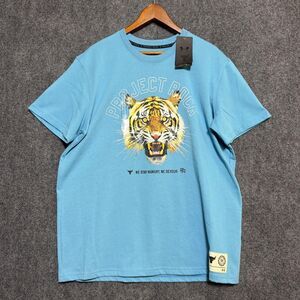 Under Armour Project Rock T-Shirt Mens Large Blue Tiger Graphic Gym Tee Training